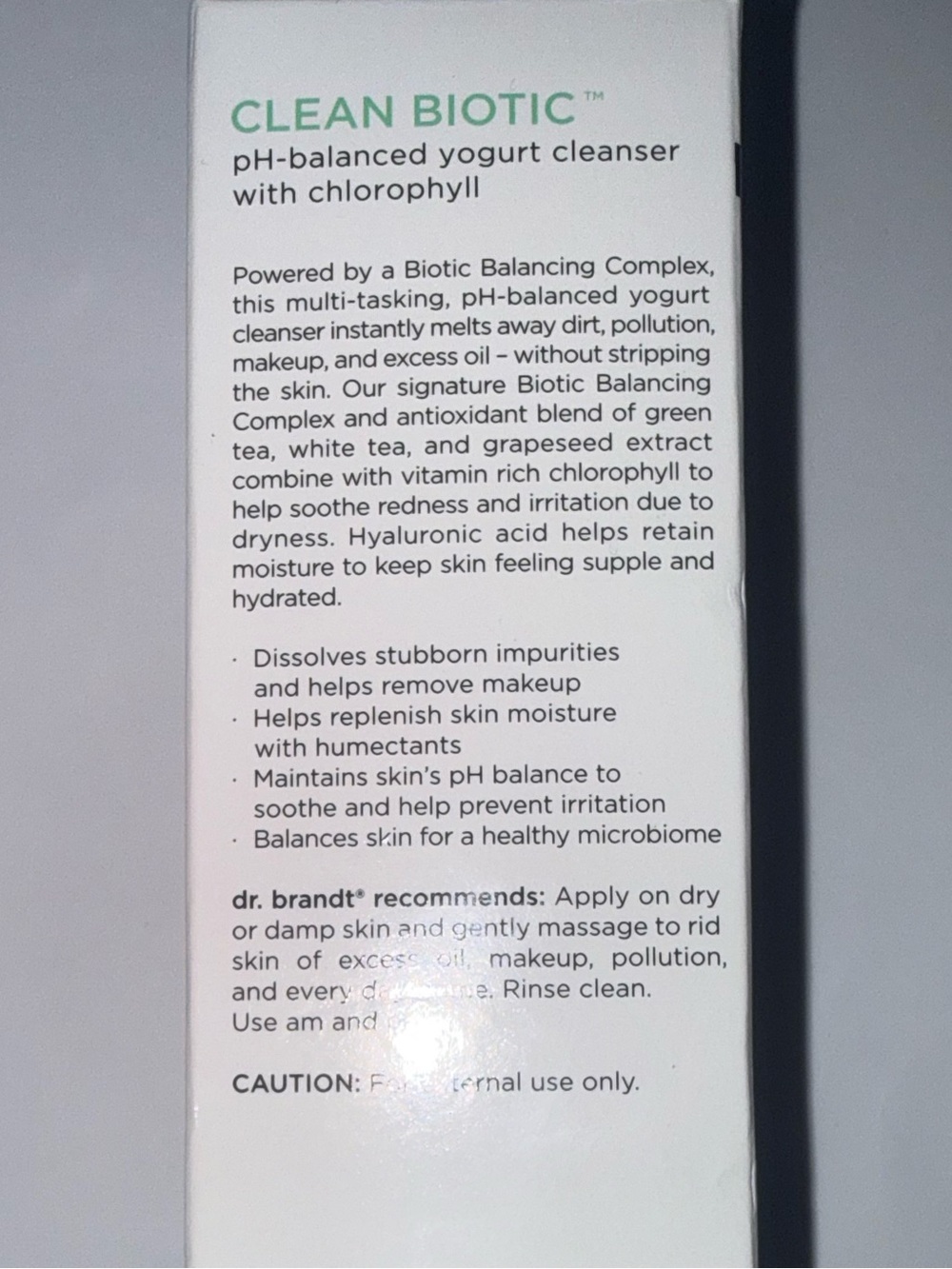 Dr. Brandt Clean Biotic pH-Balanced Yogurt Cleanser with Chlorophyll 3.5 oz NIB - Picture 4 of 7